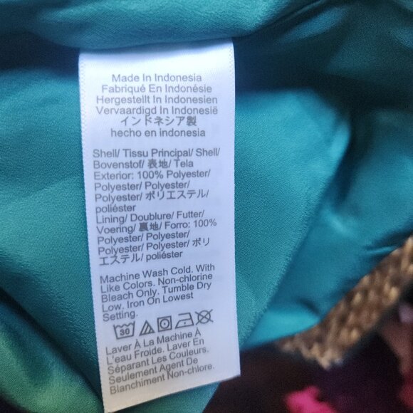 J.Crew Factory Sleeveless Ruffleneck Top Teal Green Clip Dot Blouse Small - Picture 4 of 4